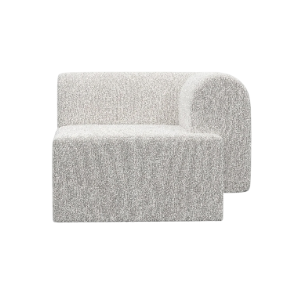 Sofá modulová TORI - pravý modul biely boucle