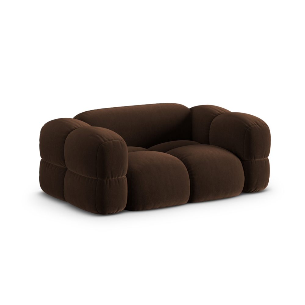 Sofa 2-osobová zamatová LORETTO čokoládová