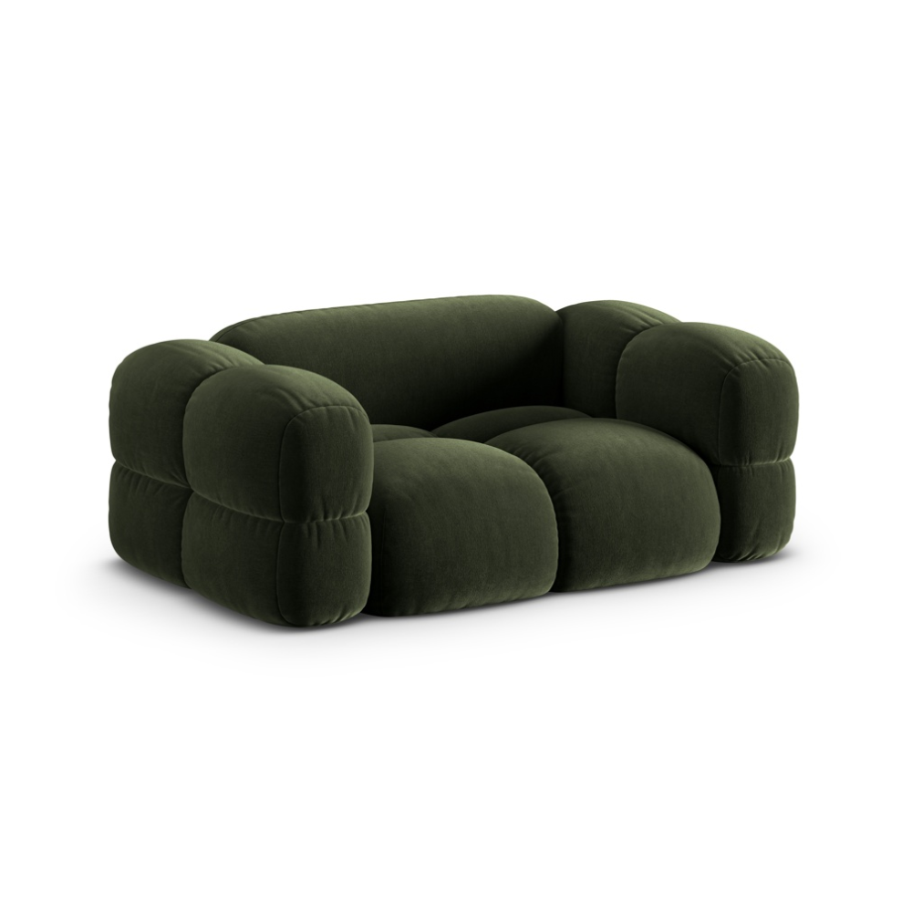 LORETTO green velvet 2-seater sofa