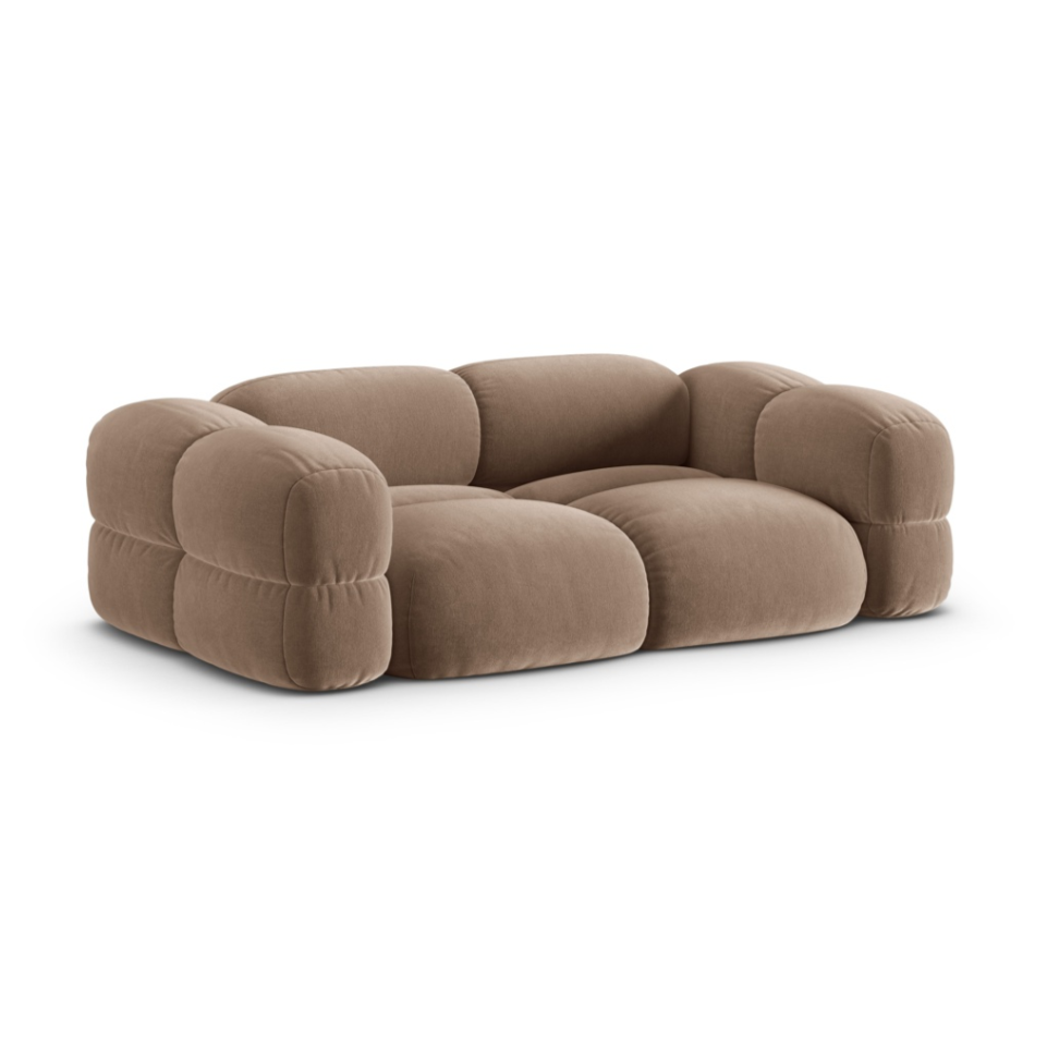 Sofa 3-osobová zamatová LORETTO tmavobežová