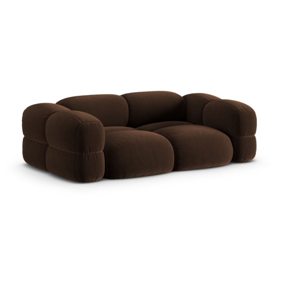 3-seater velvet sofa LORETTO chocolate