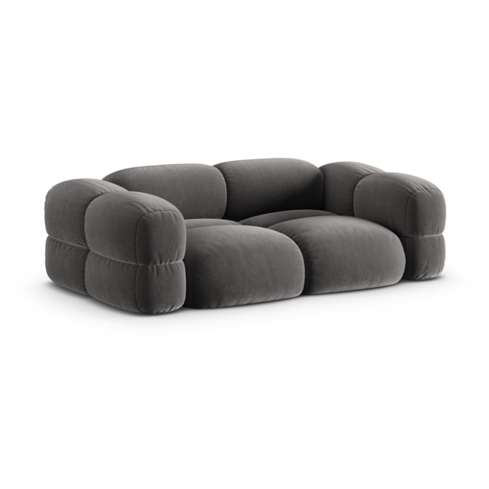 Sofa 3-osobová zamatová LORETTO šedá