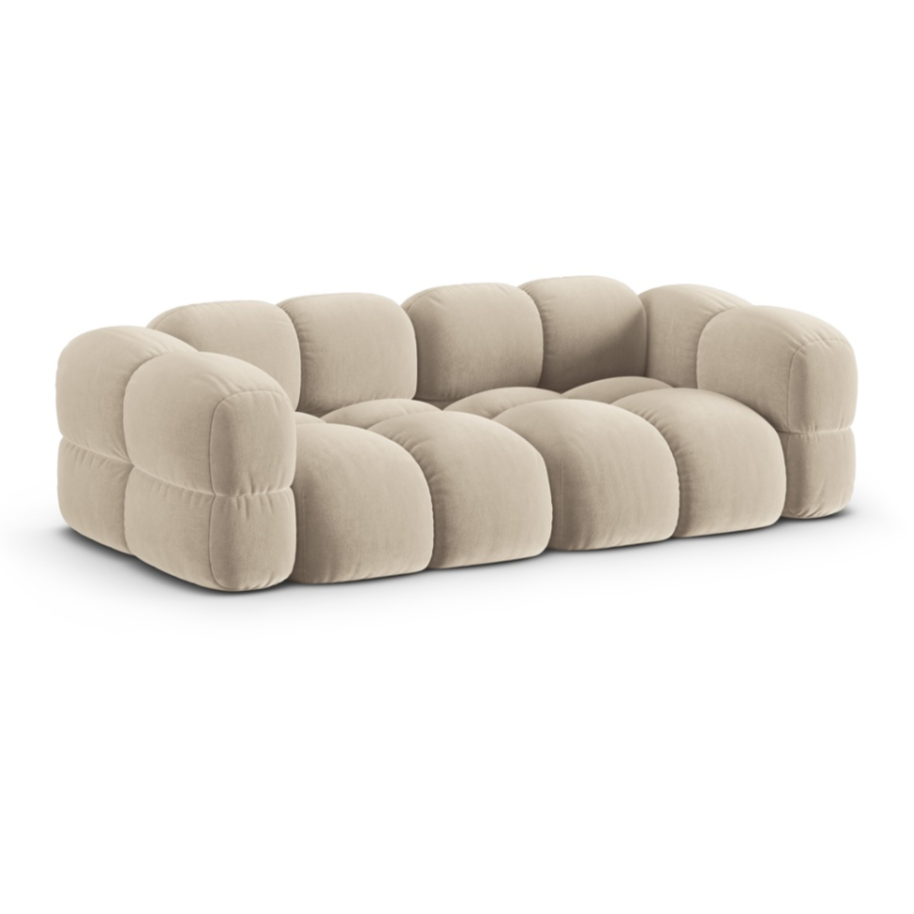 Sofa pre 4 osoby z jemného zamatového materiálu LORETTO béžová