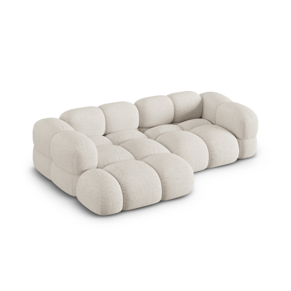 Left-facing 3-seater corner sofa LORETTO light beige