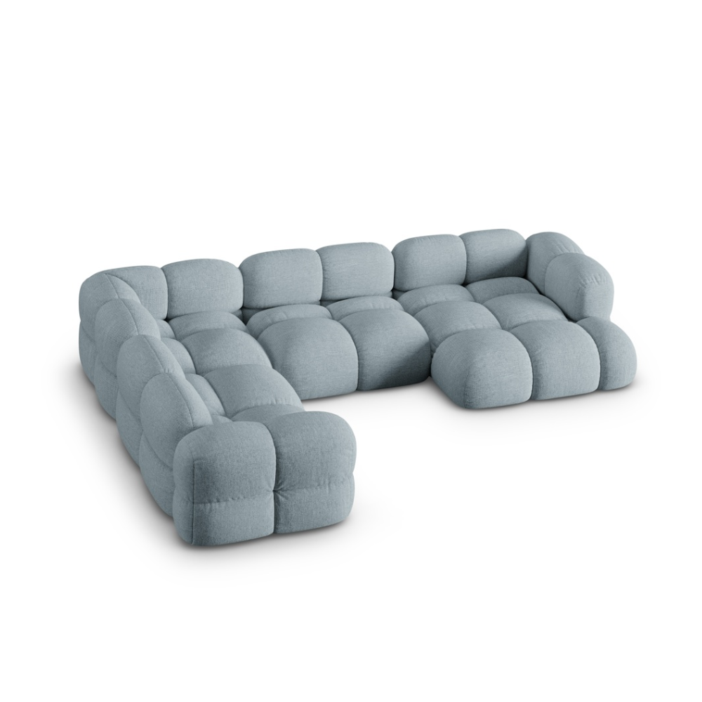 Rohová sedačka v tvare U ľavostranná LORETTO modrá pastelová