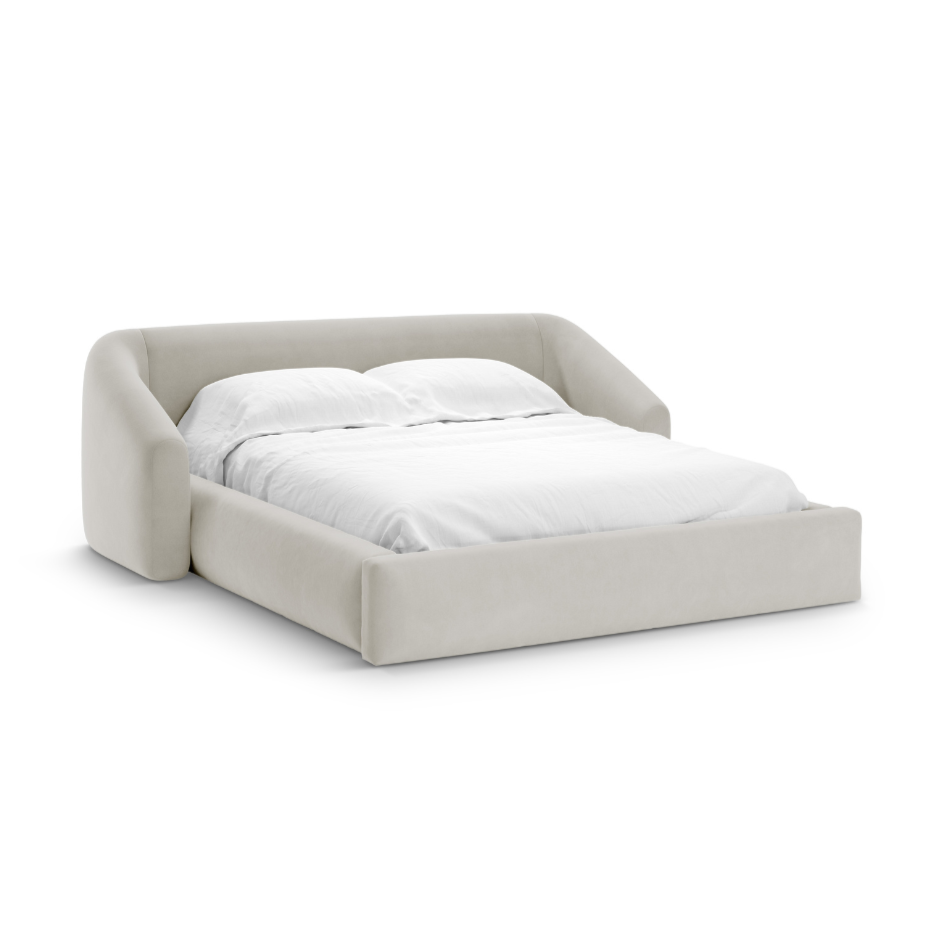 Velvet bed CAMPI beige