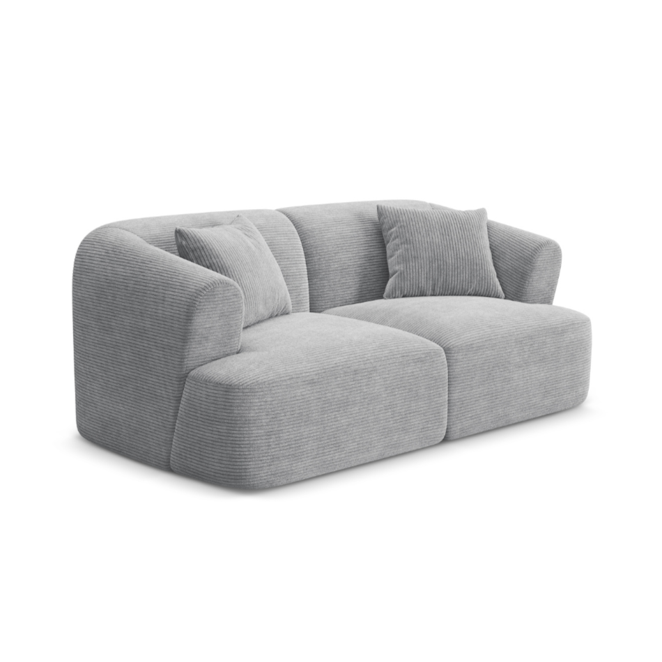 2-seater Sofa CAMPI light gray corduroy