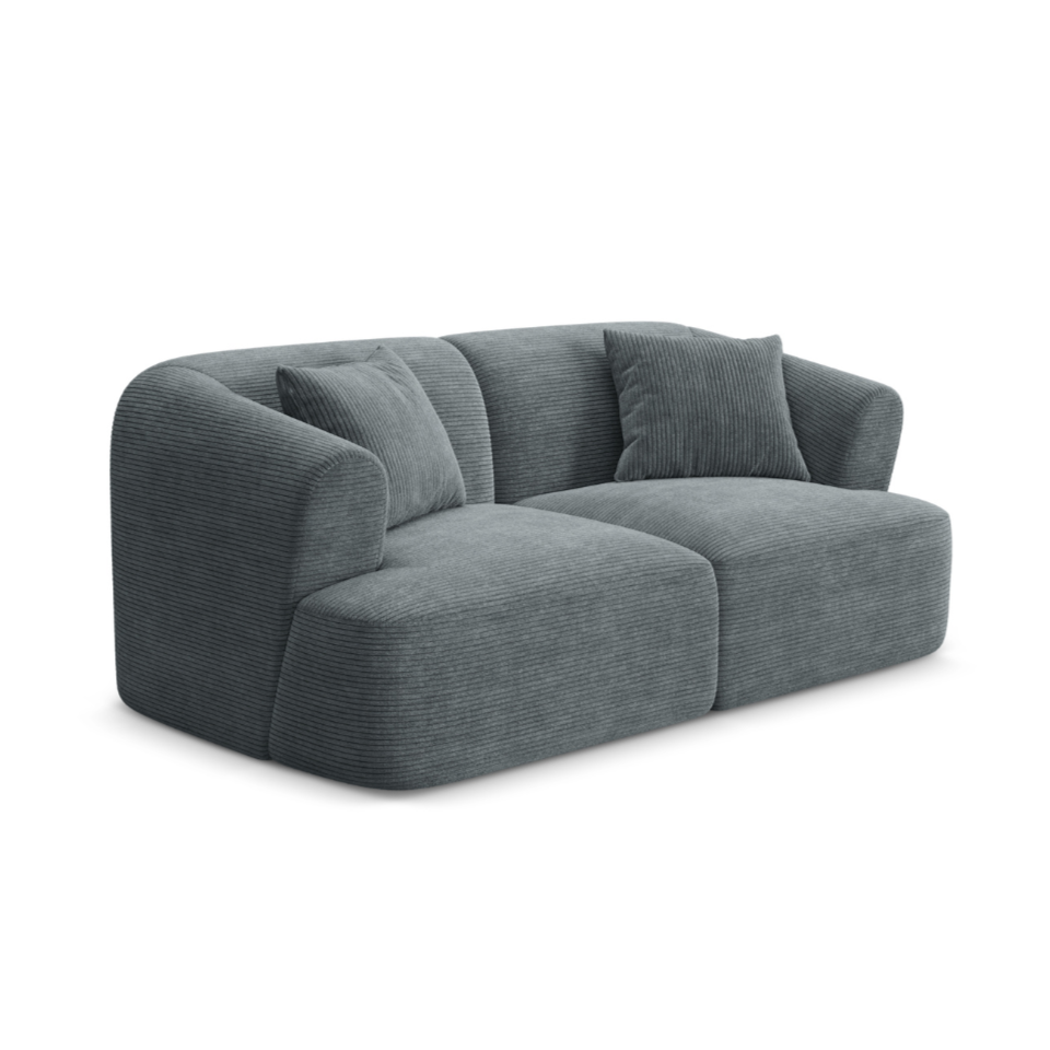 2-seater Sofa CAMPI gray corduroy