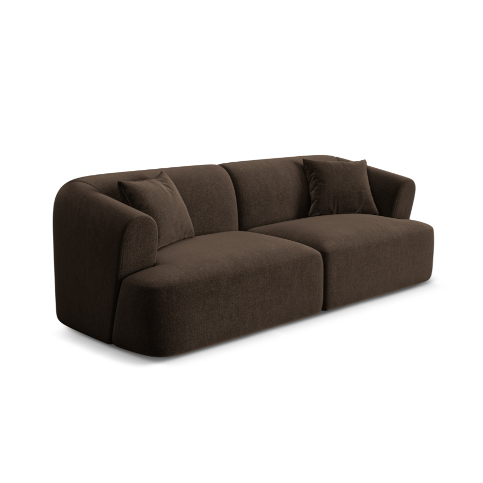 Sofa zamatová 3-osobová CAMPI čokoládová