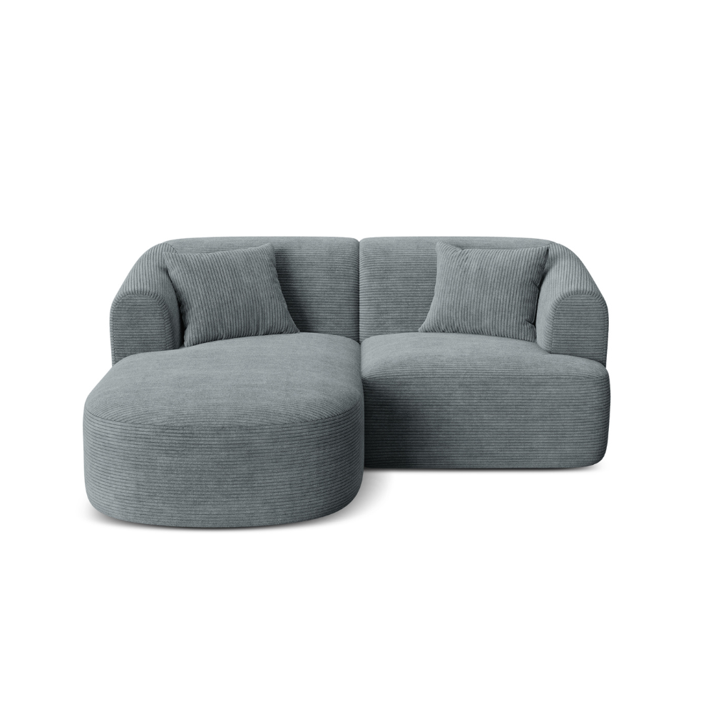 Left-facing 3-seater sofa CAMPI gray corduroy