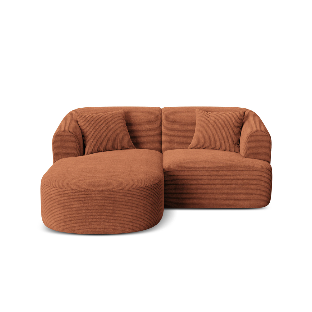 Rohová sedačka ľavostranná 3-miestna CAMPI tehlový zamat