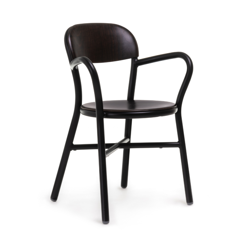 Kreslo s opierkami PIPE tmavé bukové drevo