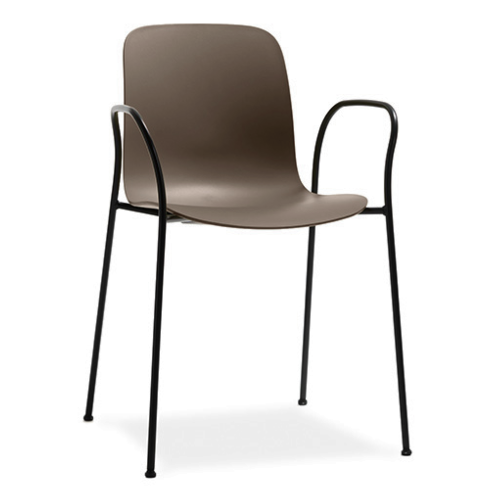 SUBSTANCE chair in brown with a metal base