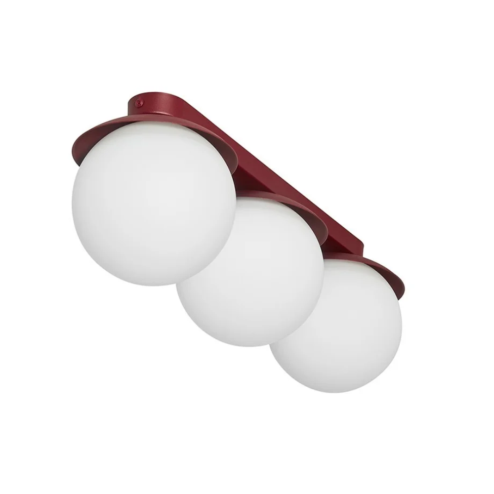 Stropná lampa KUUL TRIO burgundská