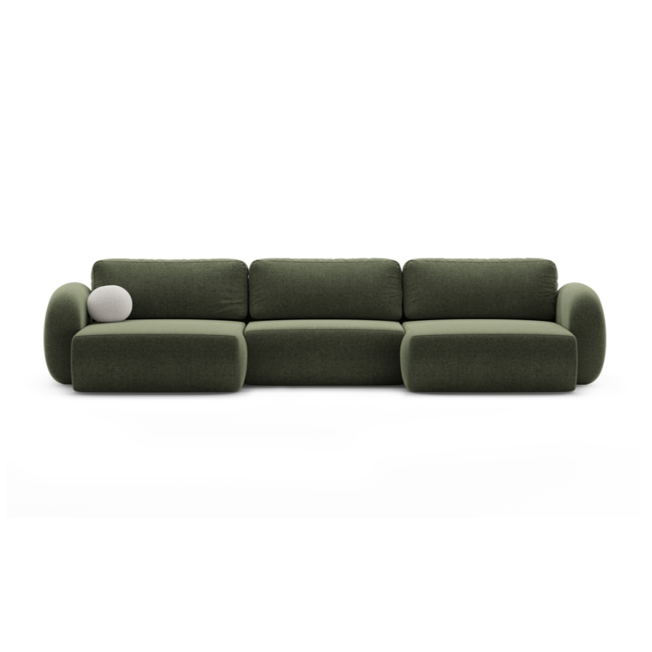 Panoramic Sofa with Sleeping Function for 5 People TONALE Green