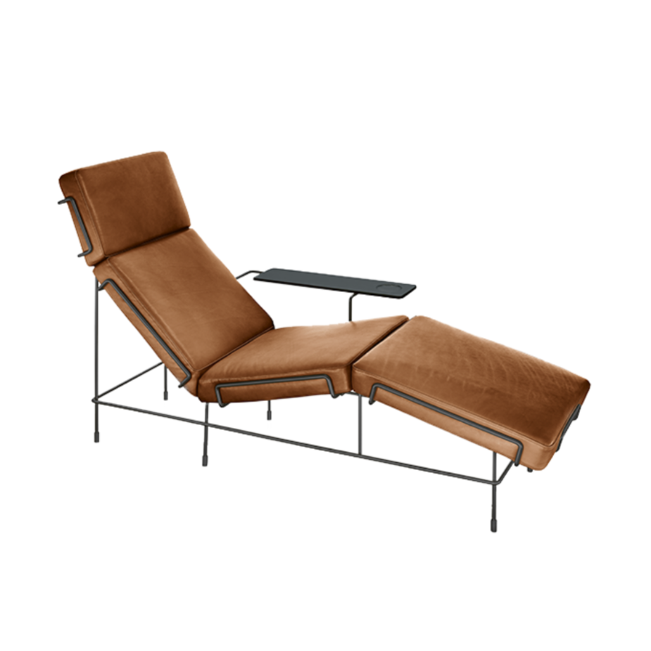 Pohovka TRAFFIC čalúnená s čiernym oceľovým podstavcom