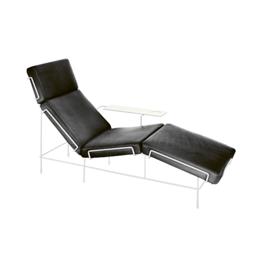 Pohovka TRAFFIC čalúnená s bielym oceľovým podstavcom