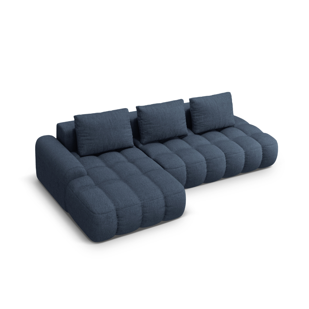 Rohová sedačka s funkciou spania pre 3 osoby LINZ modrá