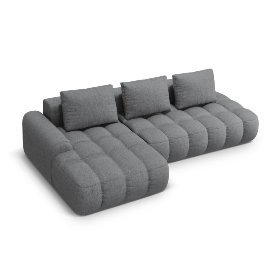 Left-sided corner sofa bed for 3 people LINZ gray