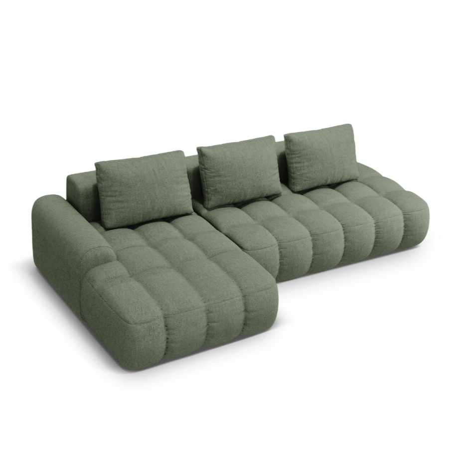 Rohová sedačka s funkciou spania pre 3 osoby LINZ olivová