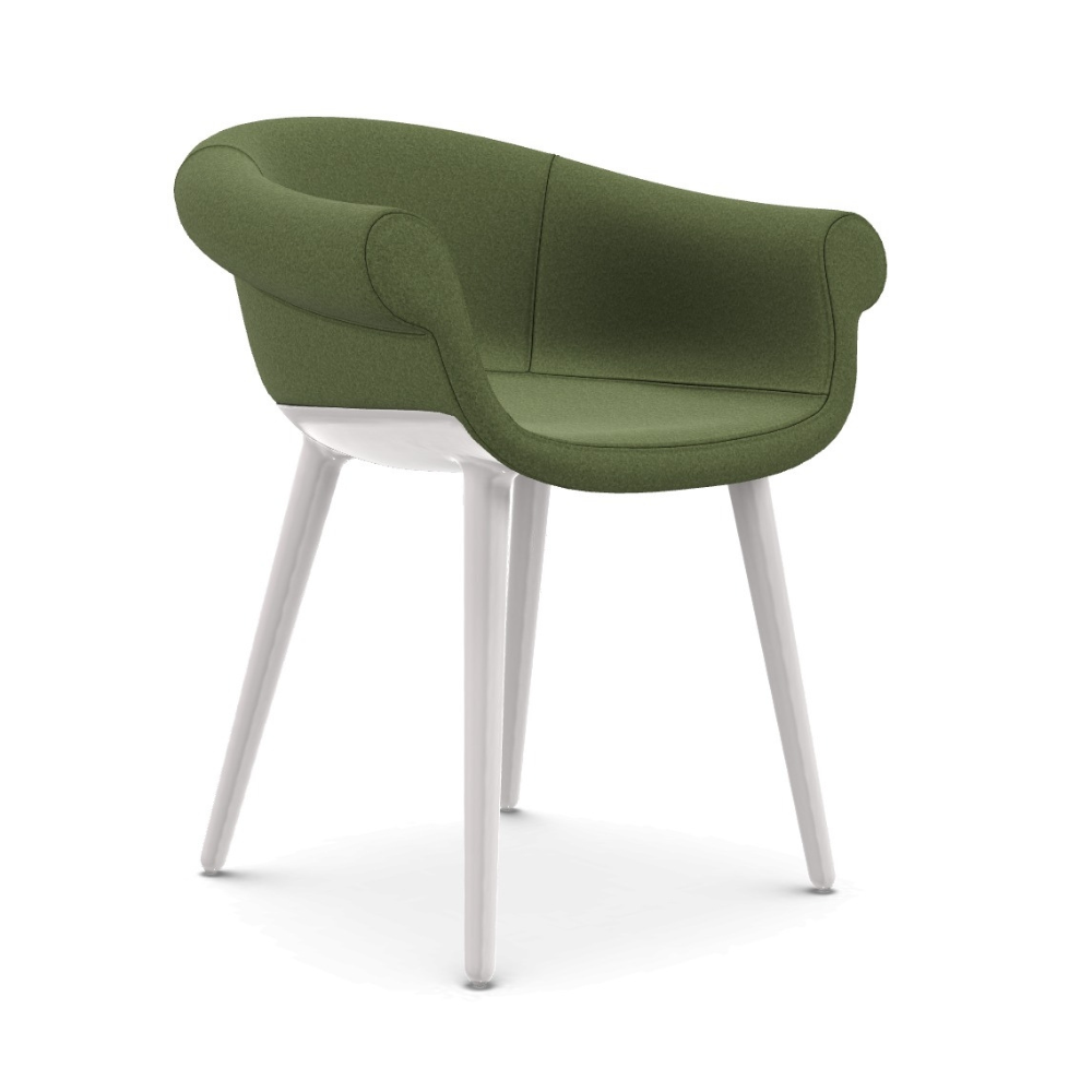 Stolička CYBORG LORD zelená s bielym podstavcom