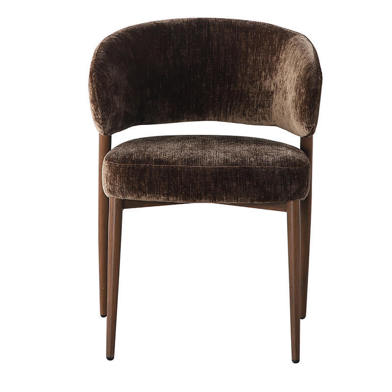 FUJI Chair in Brown with Dark Wooden Base