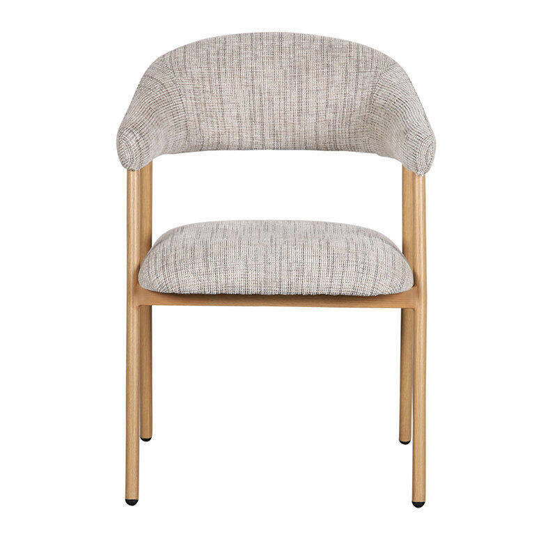 SCANDI Chair in Gray Beige with Wooden Base