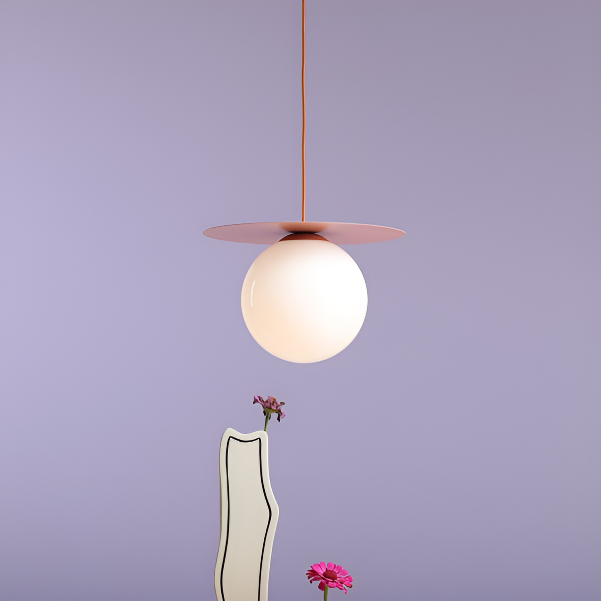 Závesná lampa LOOP koralová