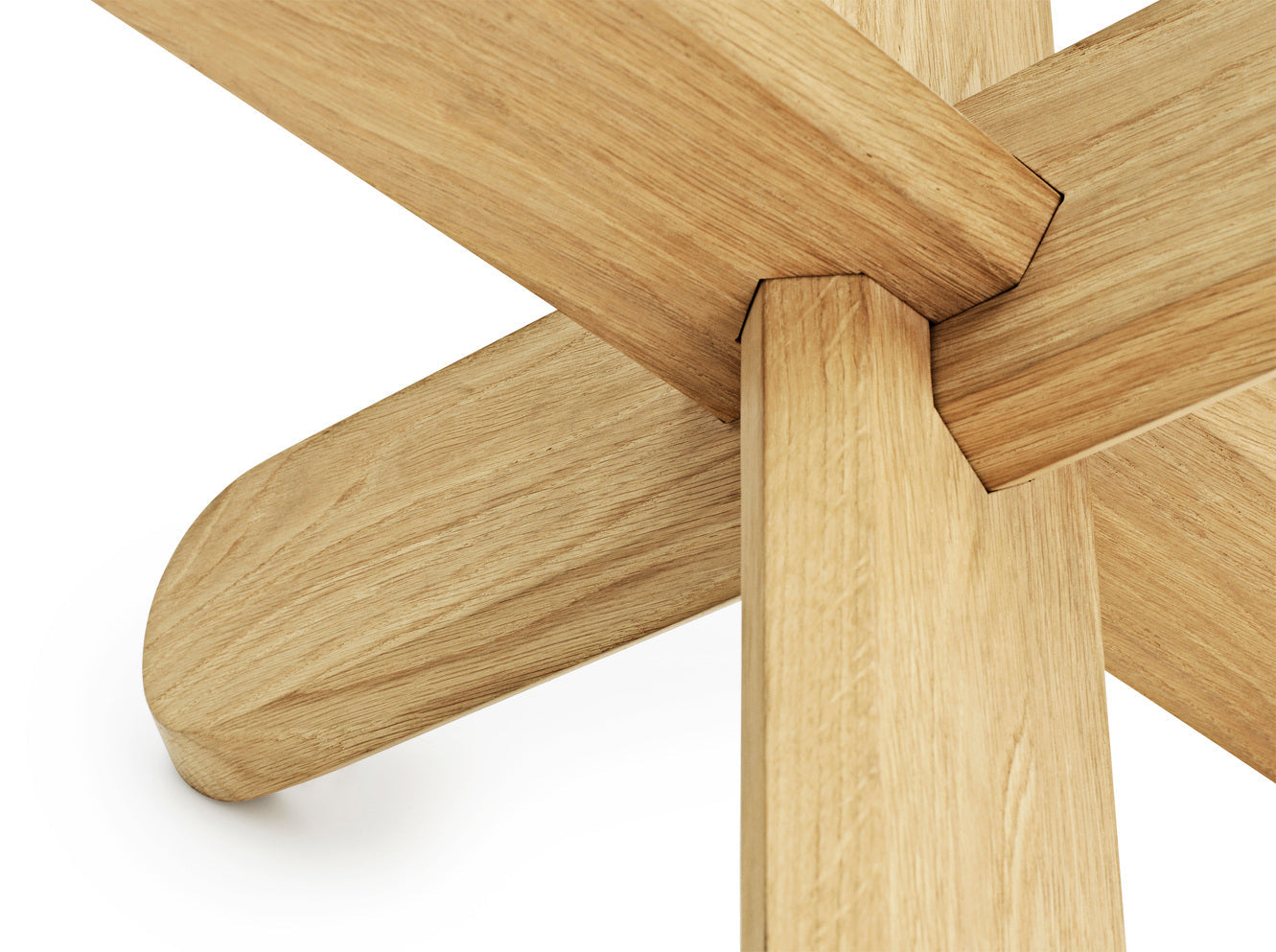 Kávový stolík DING sklo s dubovou základňou