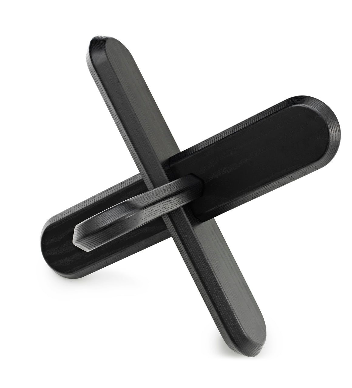 Kávový stolík DING sklo s čiernym podstavcom