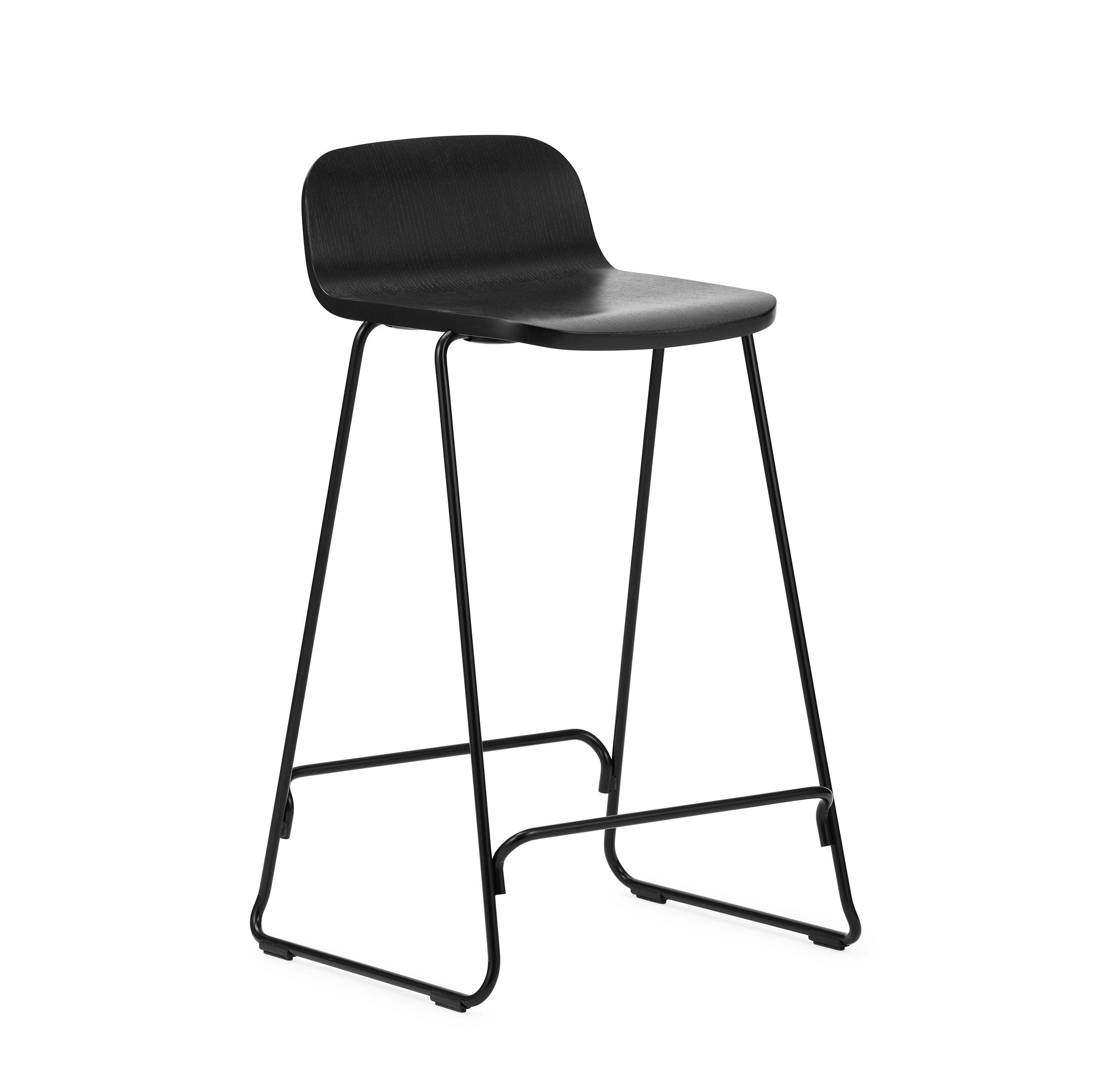 Bar chair with support of the Just black ash with a black base