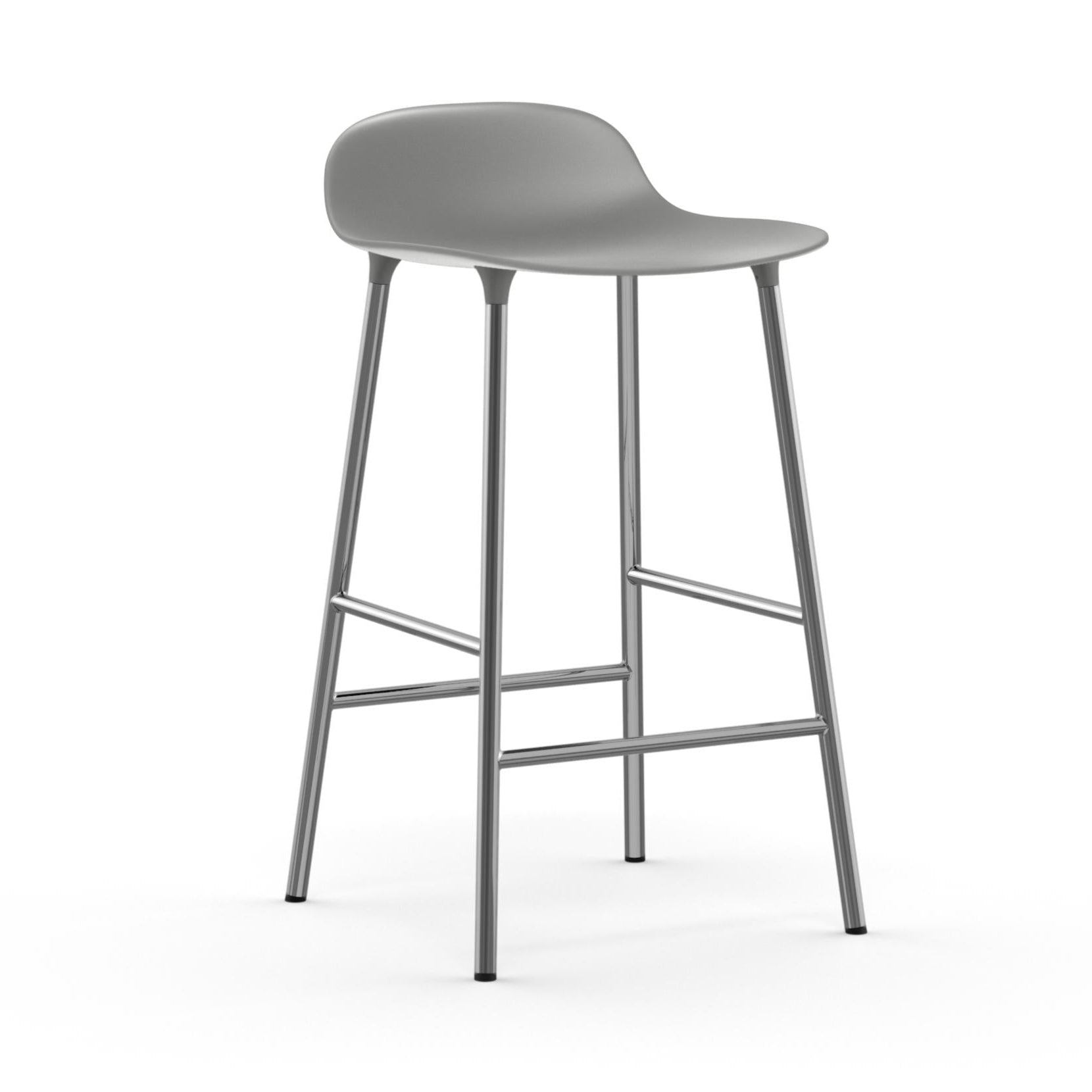 Hoker FORM šedý s chrómovaným podstavcom