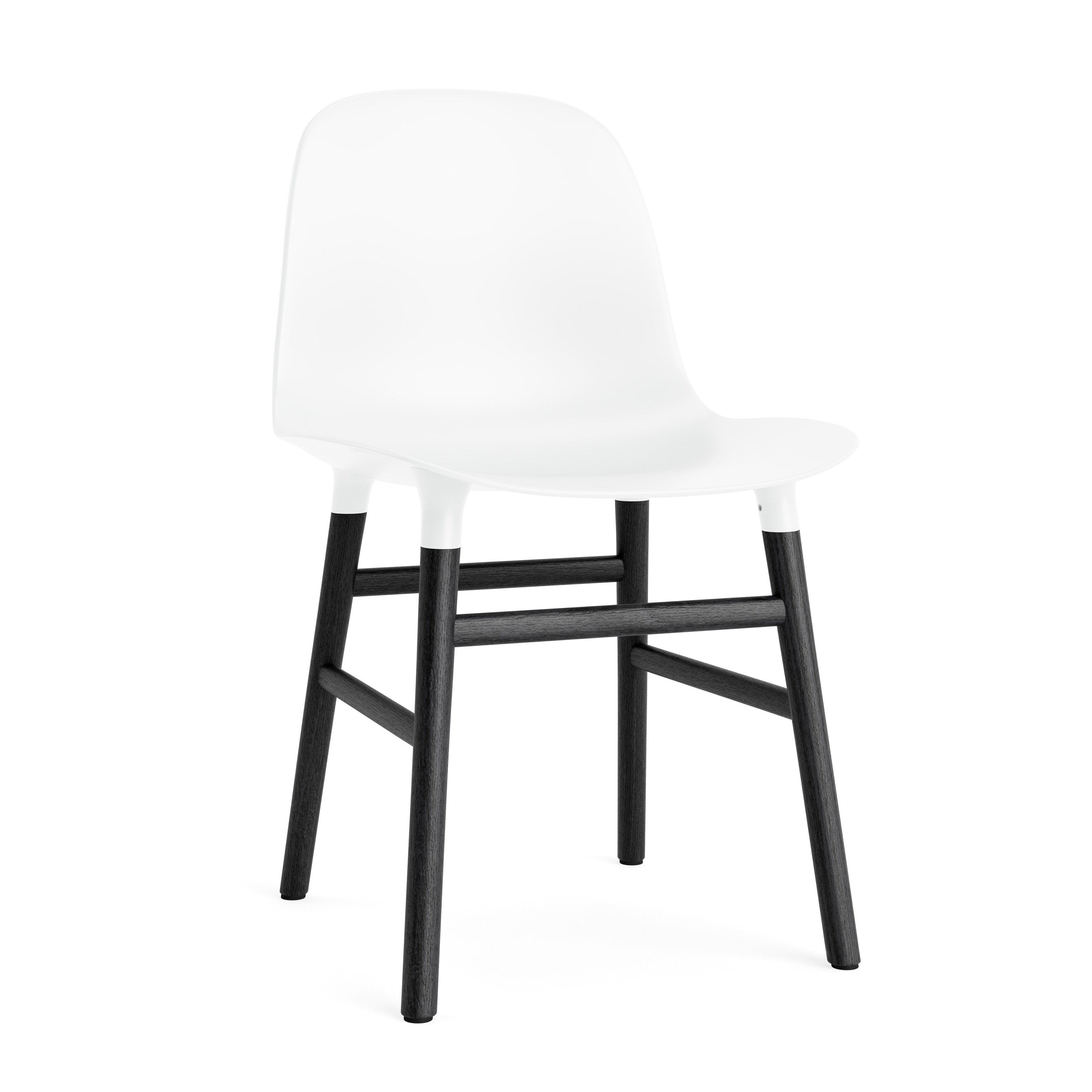 Stolička FORM biela s čiernym dubovým podstavcom