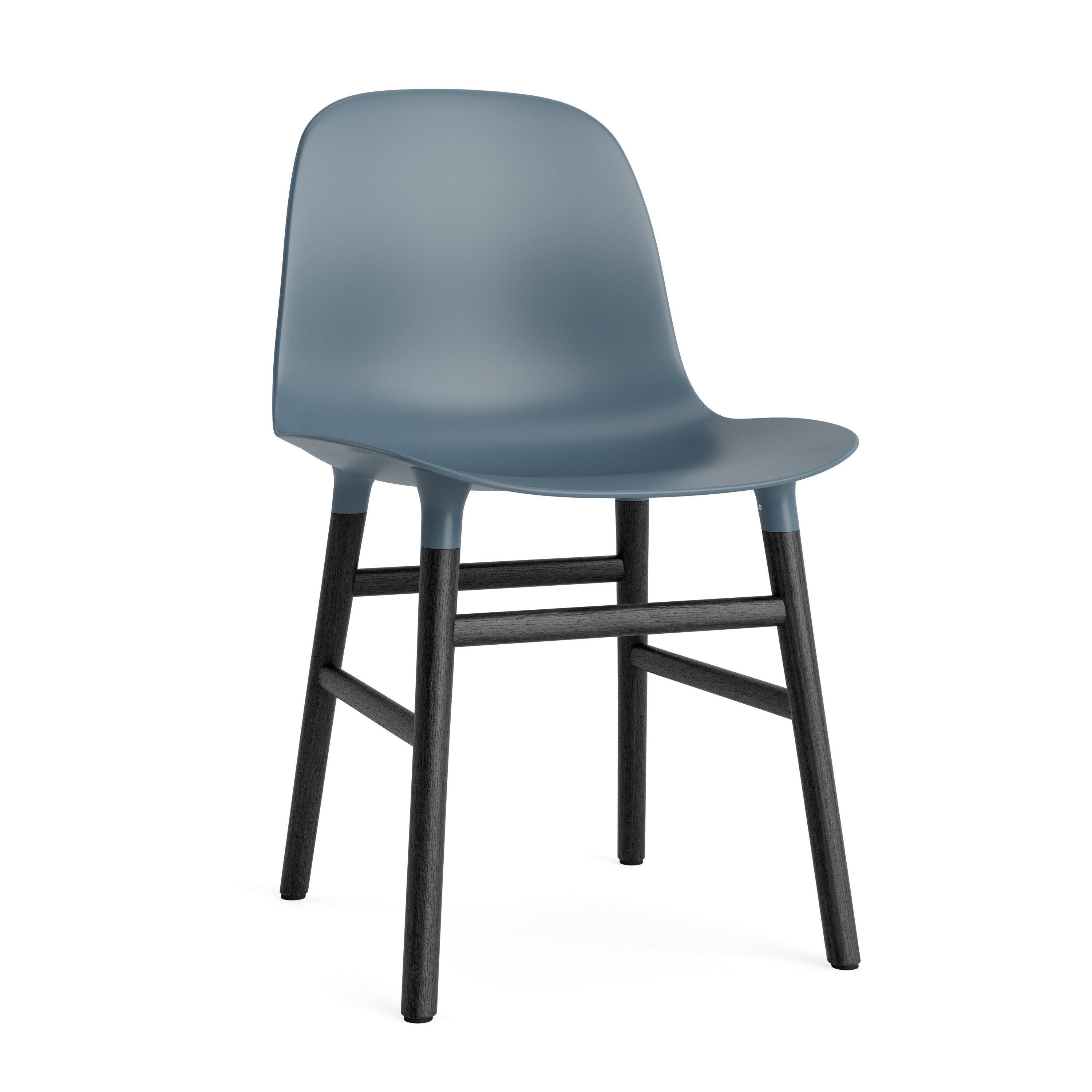 Stolička FORM modrá s čiernym dubovým podstavcom