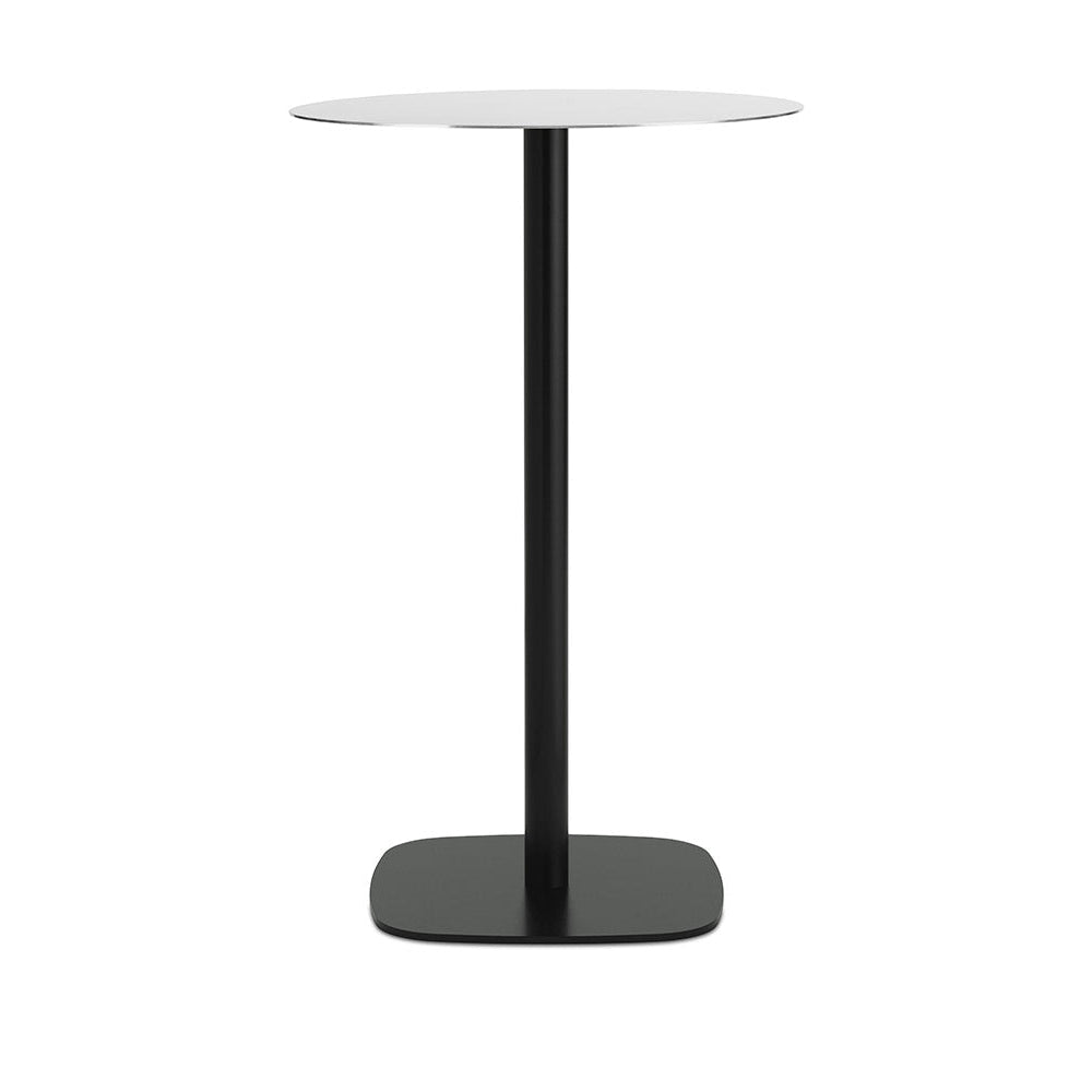 Round cafe table Steel top with a black base