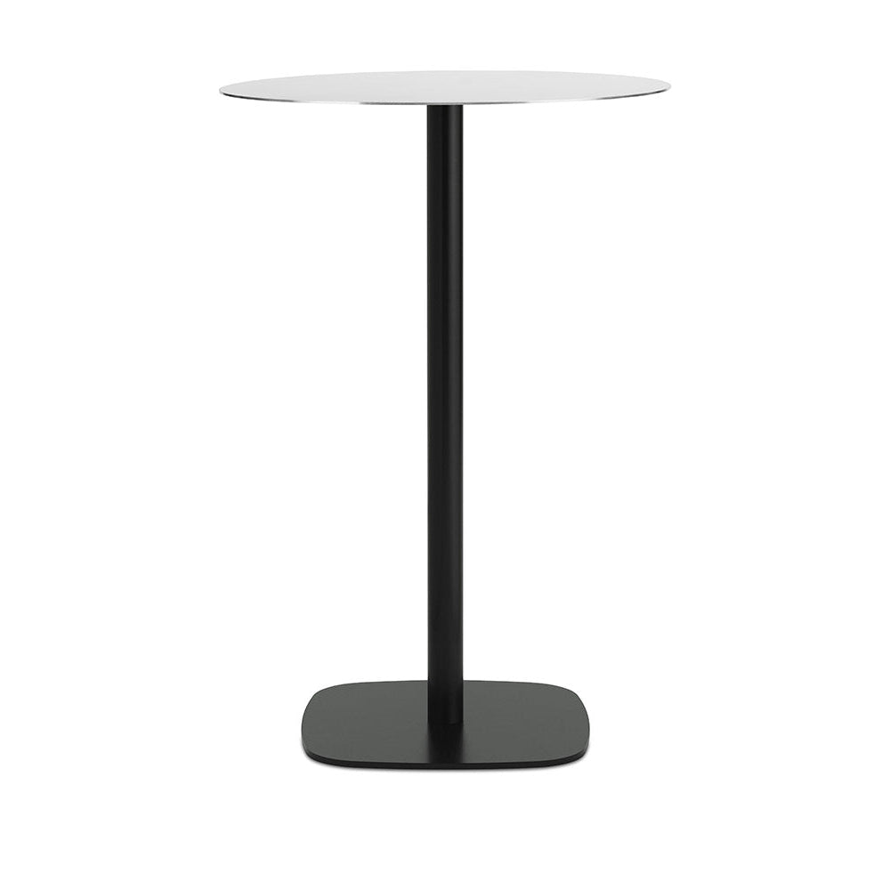Round cafe table Steel top with a black base