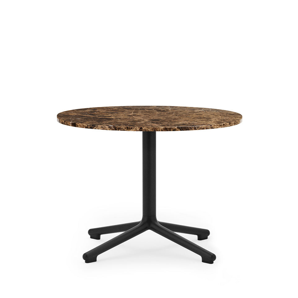 Kávový stolík LUNAR s mramorovou doskou a čiernym podstavcom