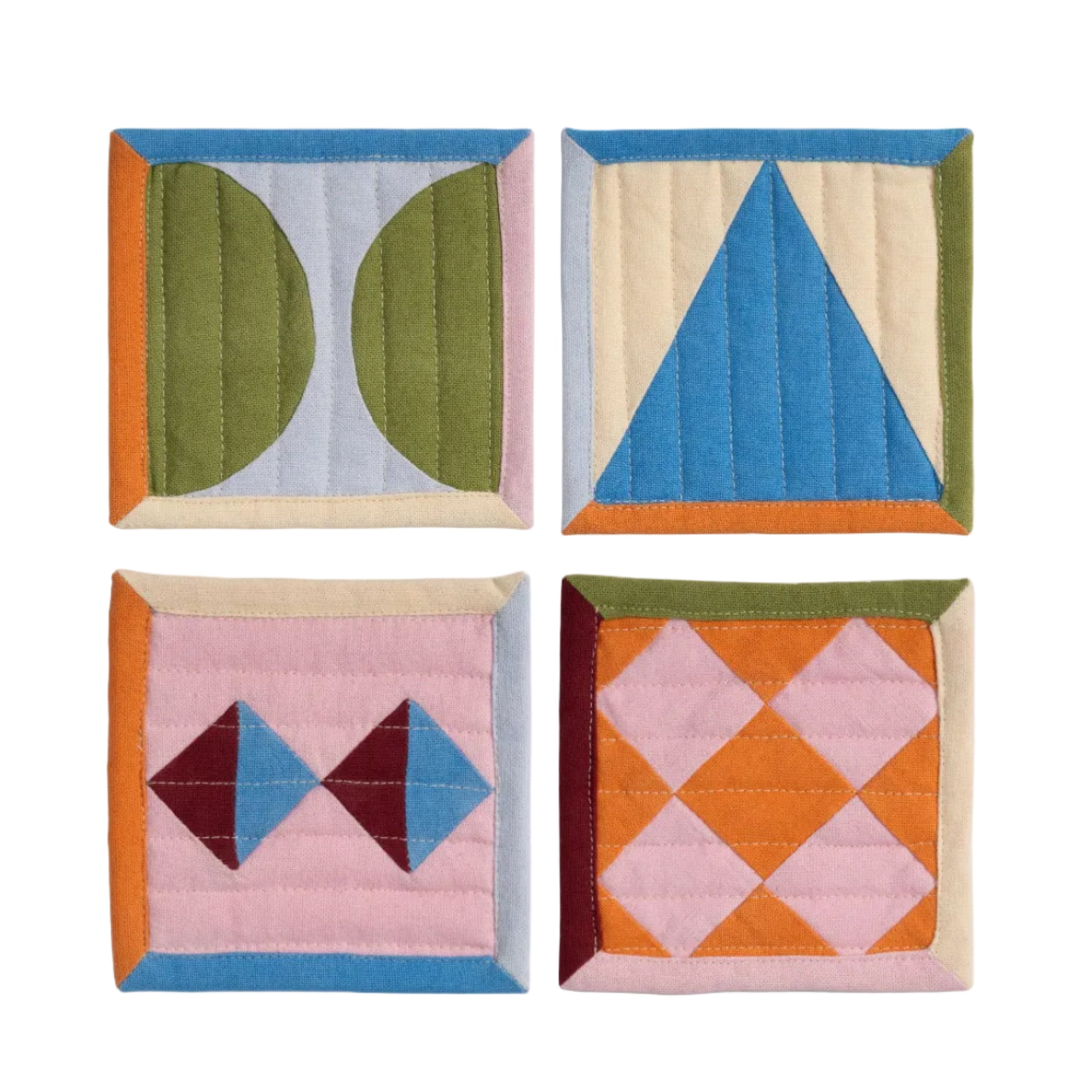 Súprava podložiek pod hrnčeky STITCH farebná