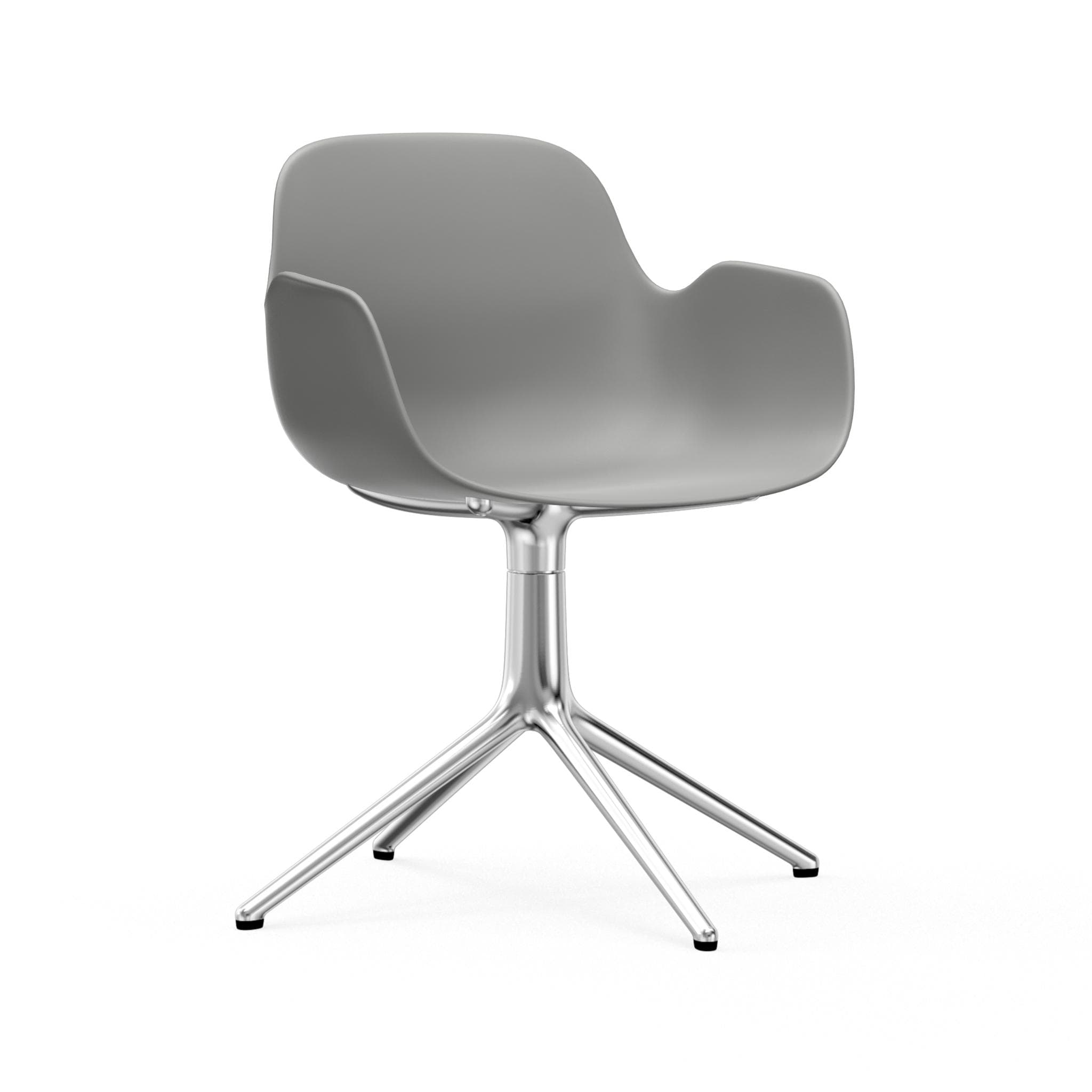 Office chair with 4L gray armrests with an aluminum base