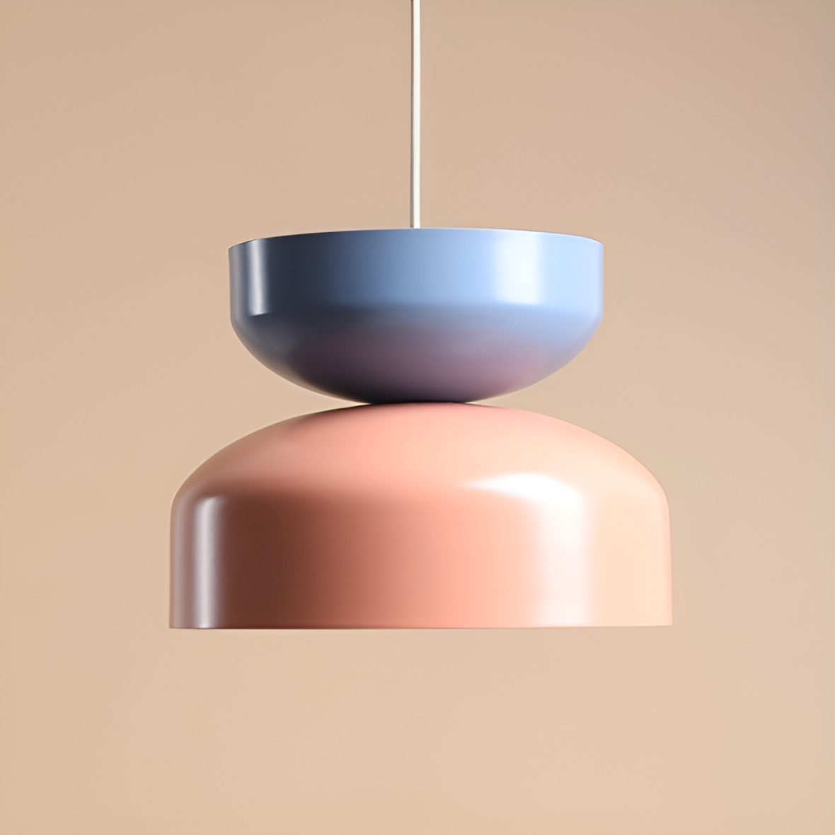 Závesná lampa TULA koralová s modrou