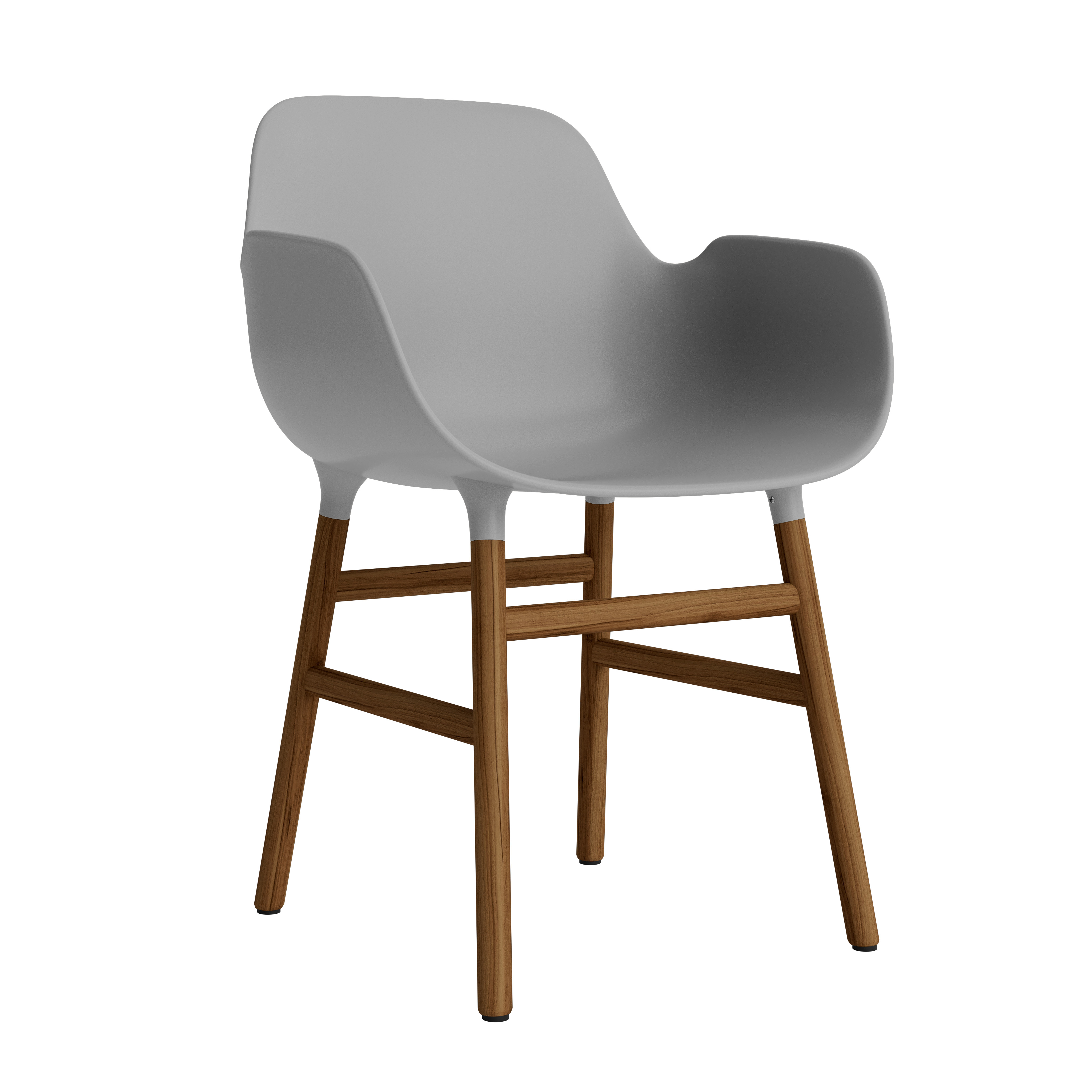 Chair with gray armrests with a nutty base