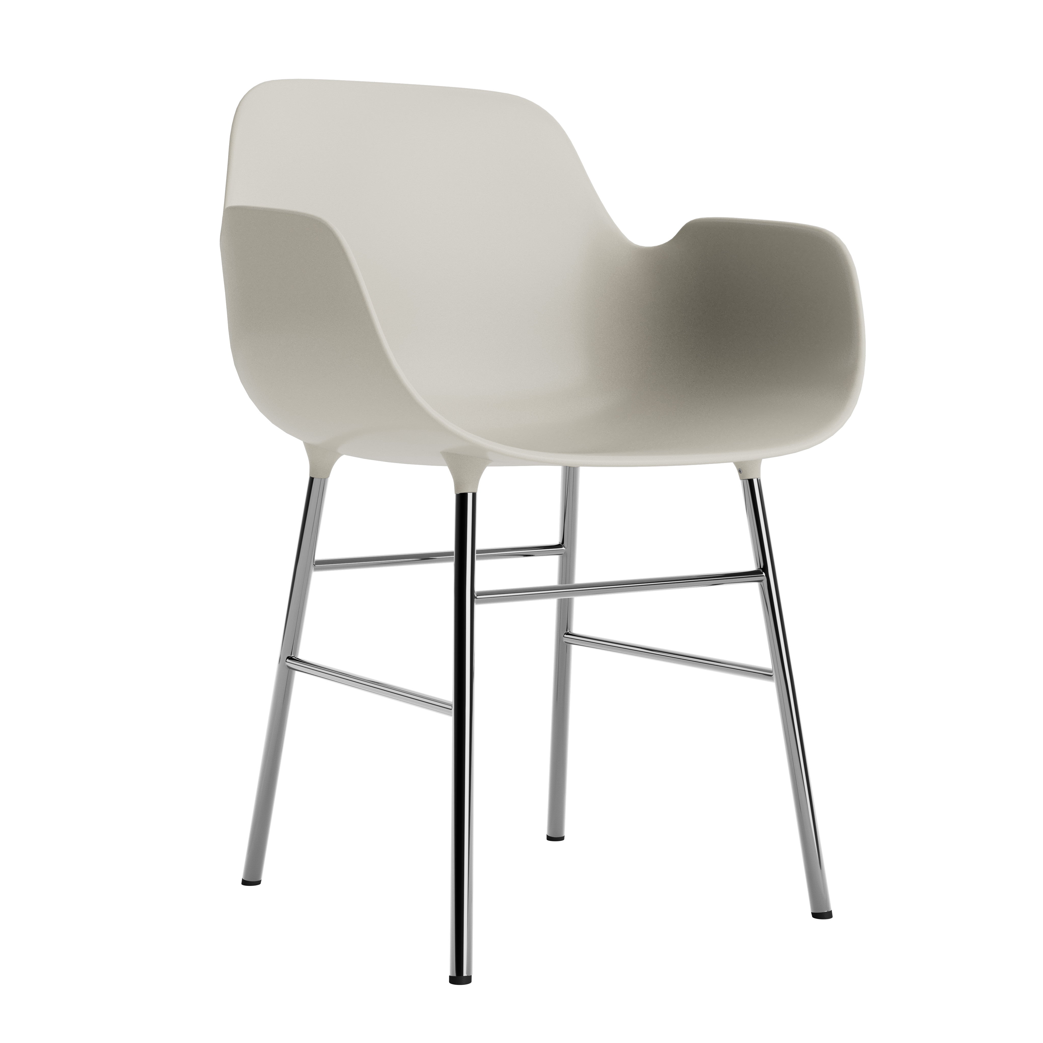 Chair with armrests of Forms Blue gray with a chrome base