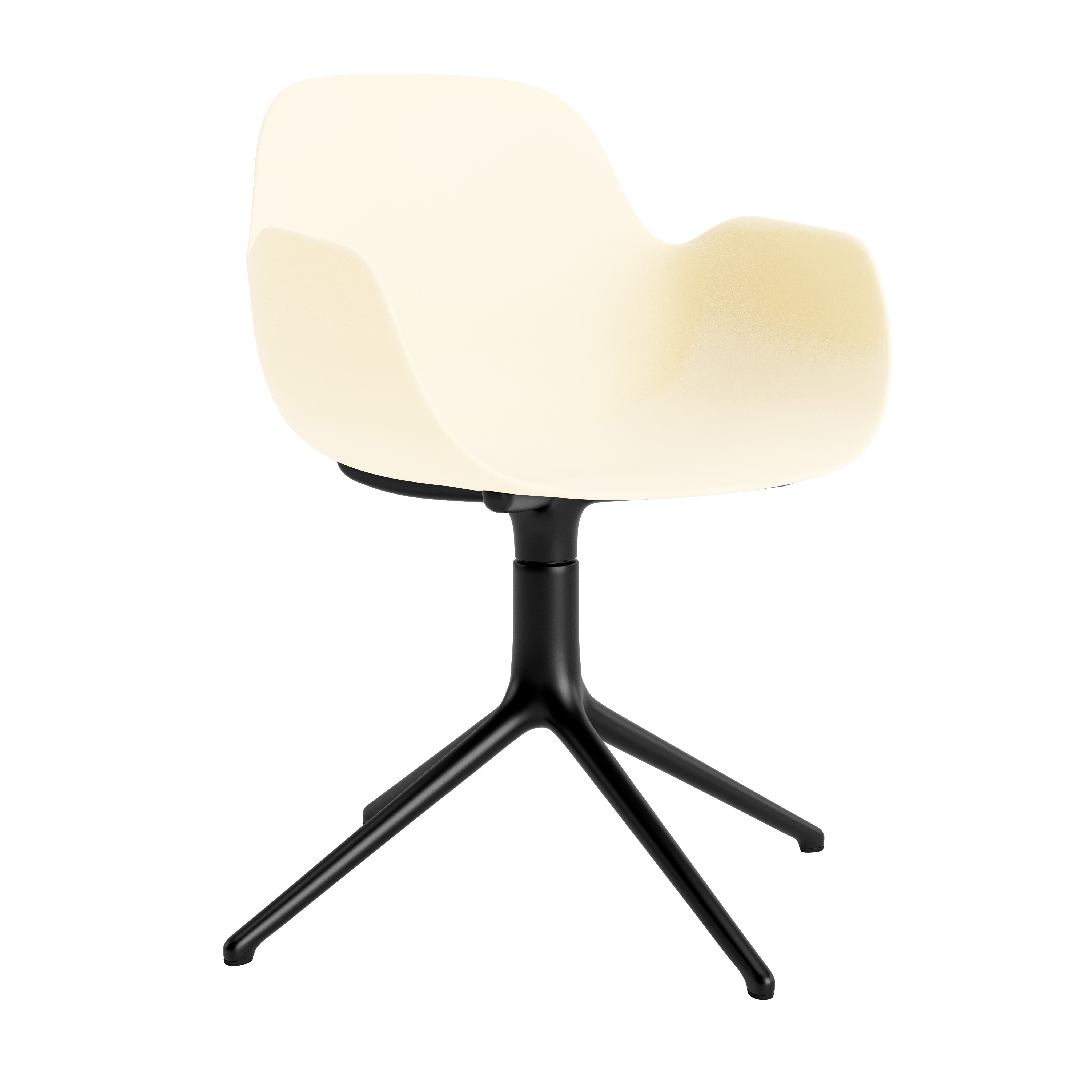 Office chair with 4l cream armrests with a black base