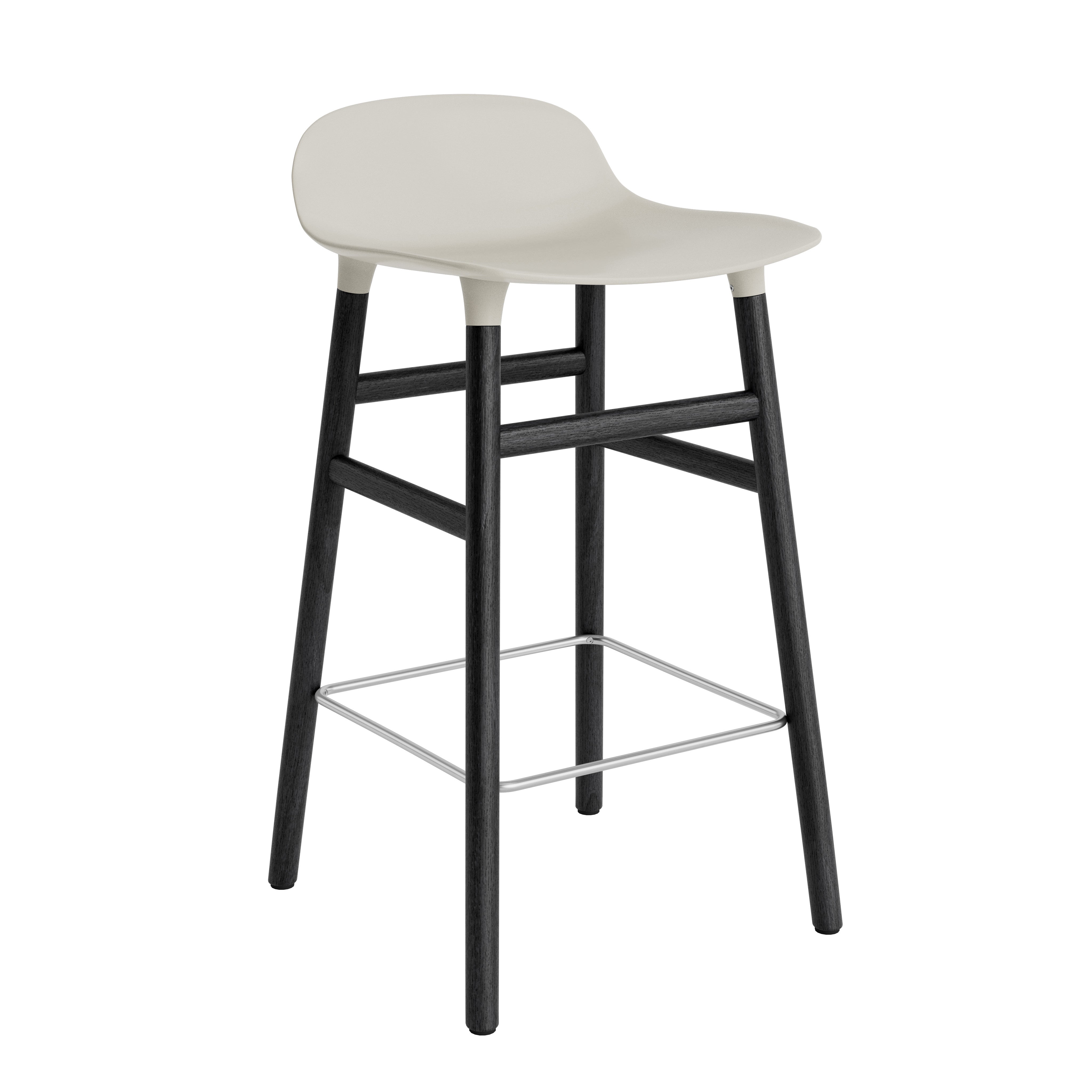 Hoker FORM svetlosivý s čiernym dubovým podstavcom