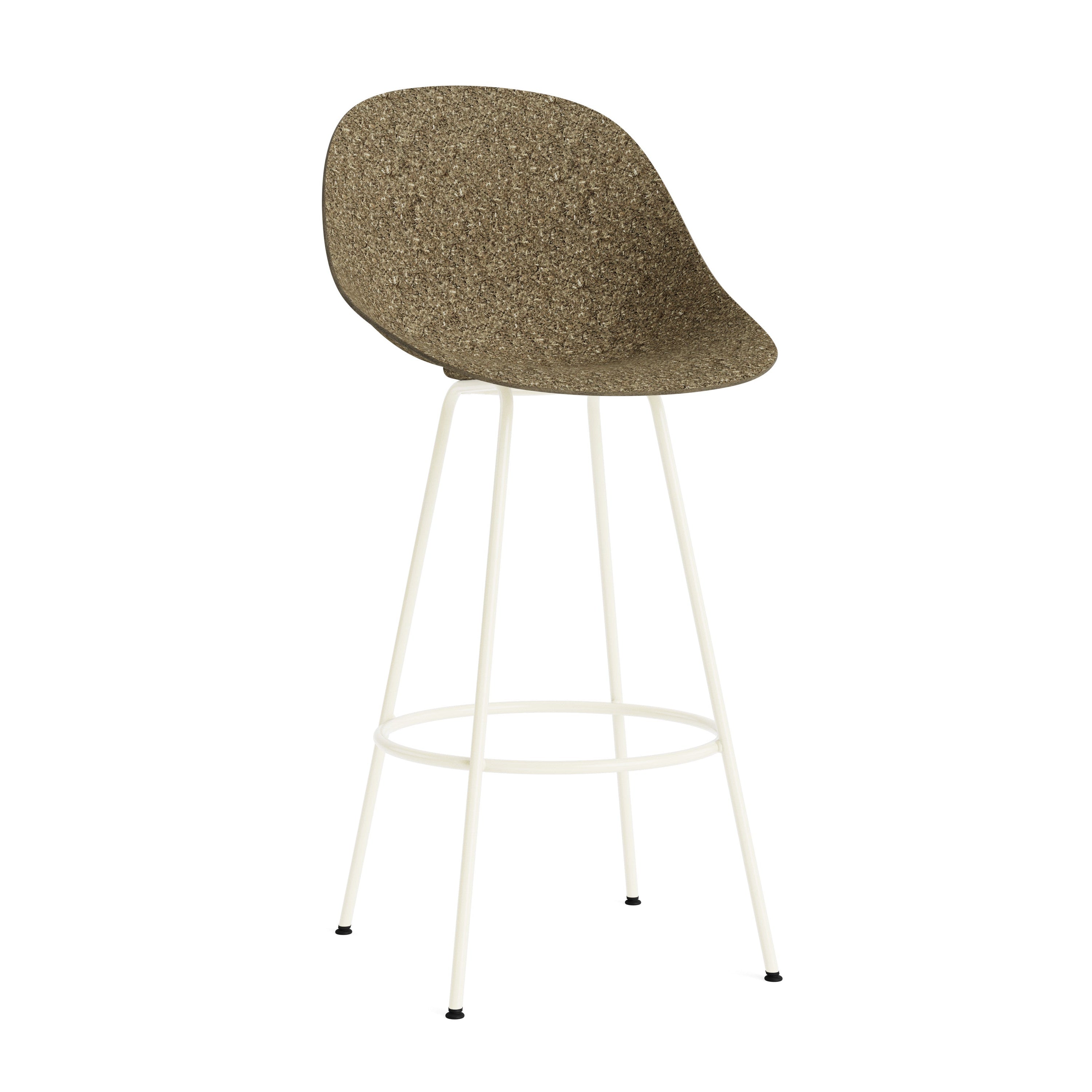 Barová stolička s opierkou MAT zelená s krémovým podstavcom