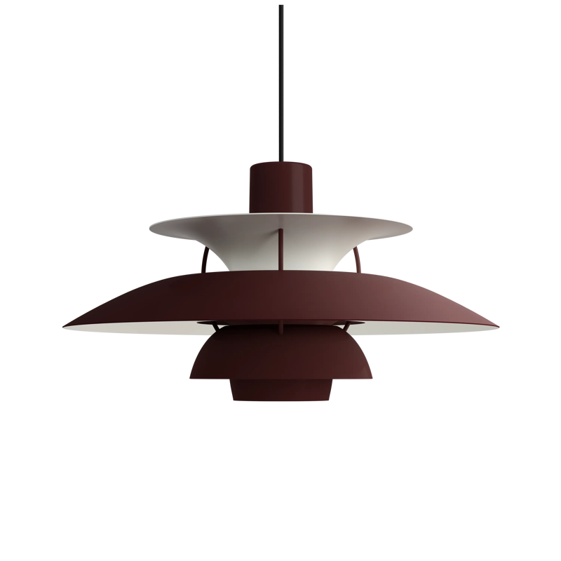 Závesná lampa PH 5 monochromatická burgundská
