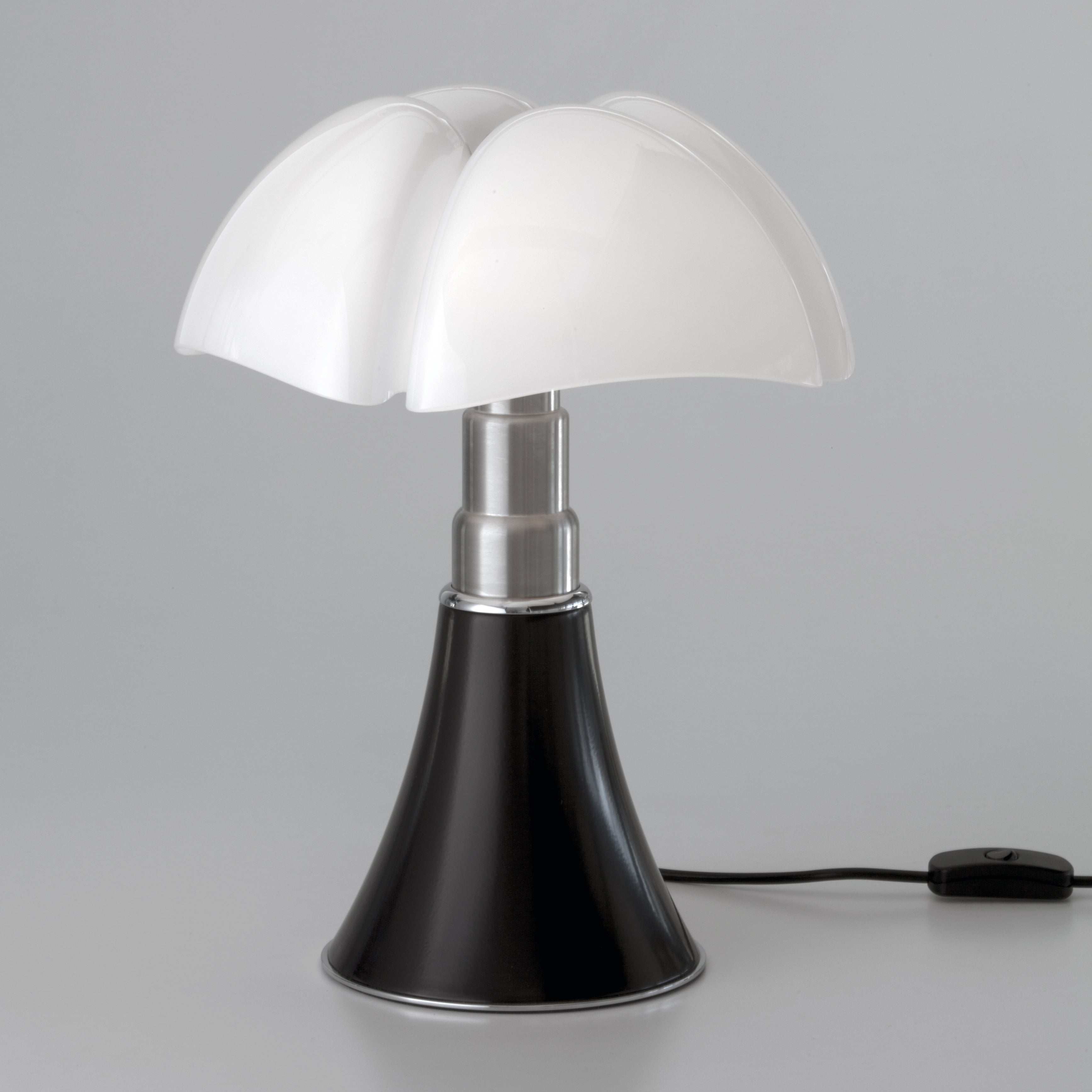MINIPIPISTRELLO Table Lamp with Opal Shade and Black Base
