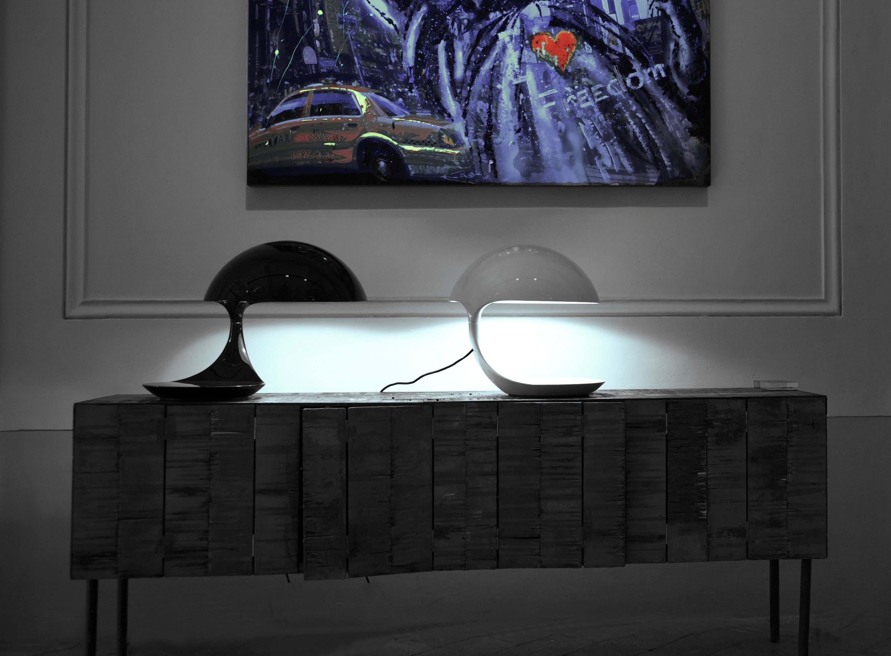 Lampa stolná COBRA lesklá čierna