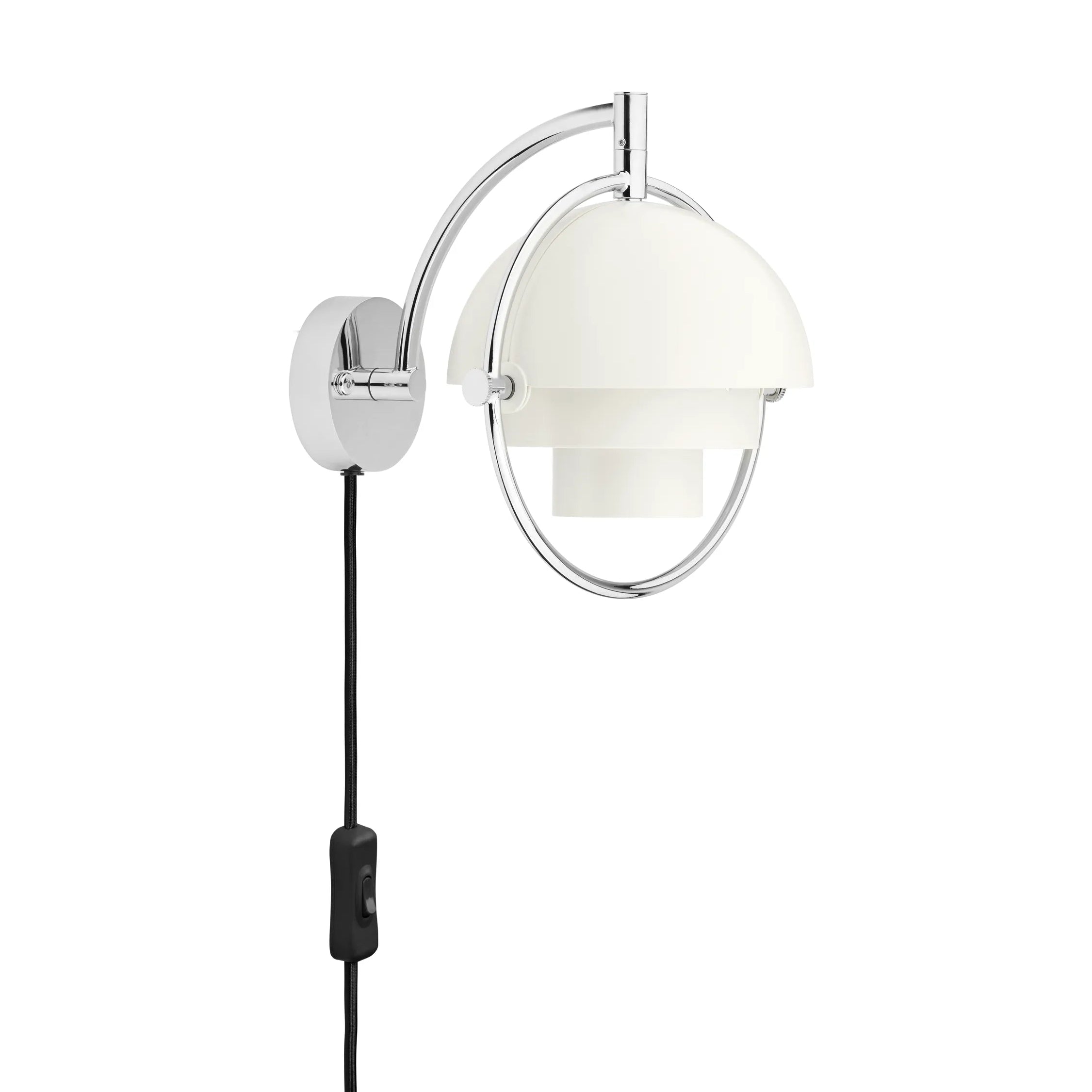 Nástenná lampa MULTI-LITE biela s chrómovým podstavcom
