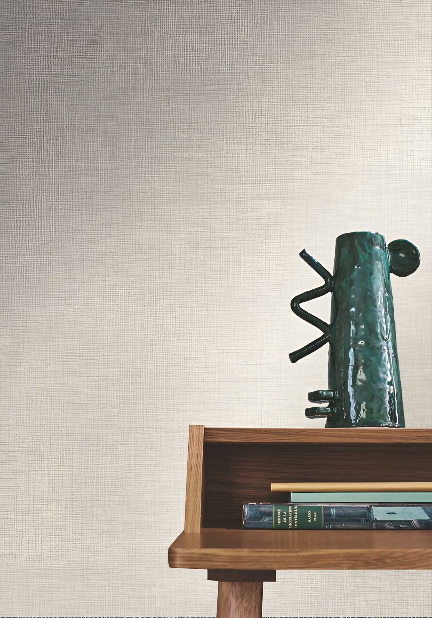 Tapeta so štruktúrou napodobňujúcou ľanové plátno SHINOK - MASTIC tmavý béžový